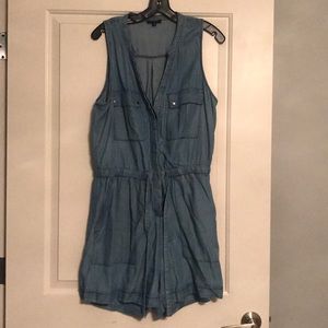 Denim sleeveless romper
